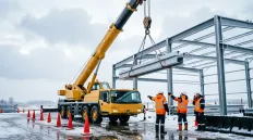 Зимняя аренда автокрана: особенности работы при низких температурах